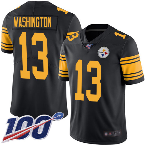 Men Pittsburgh Steelers Football 13 Limited Black James Washington 100th Season Rush Vapor Untouchable Nike NFL Jersey